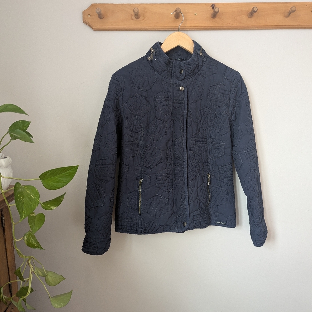 Navy Blue Quilted Jacket